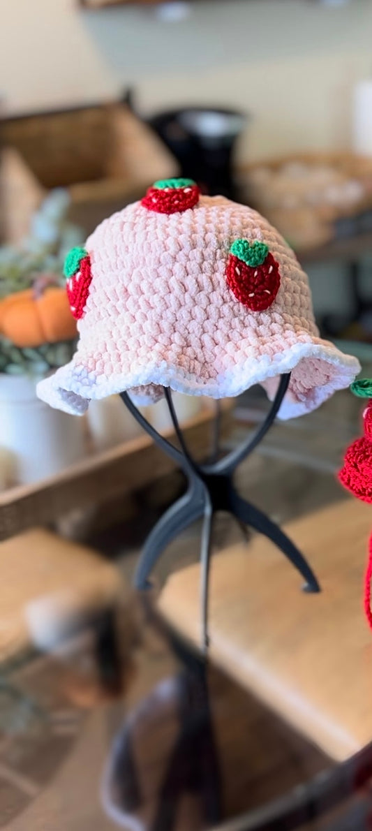 Pink Strawberry Bucket Hat